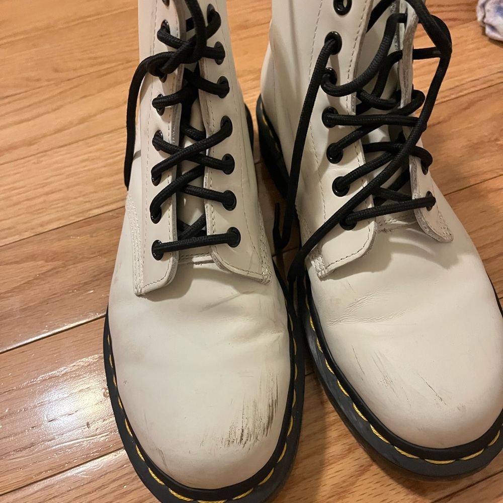White doc martens boots
